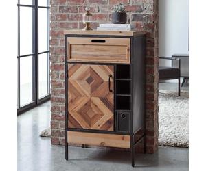 Mendler Commode de Pharmacie HWC-Q77 Style Industriel Vintage Bois et métal 85x 45x35cm