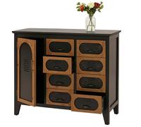 Mendler Commode de pharmacien HWC-O63 Shabby Industrial, Bois métal 80x91x40cm Corps Noir