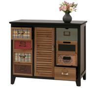Mendler Commode de pharmacien HWC-O63 Vintage Shabby Volet 80x91x40cm Corps Noir