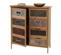 Mendler Commode de pharmacien HWC-O79 Aspect Vintage Shabby 94x80x35cm, Blanc/Bleu