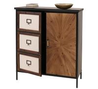 Mendler Commode de pharmacien HWC-O79 Aspect Vintage Shabby 94x80x35cm, Naturel Clair