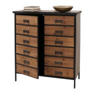 Mendler Commode de pharmacien HWC-O79 Look Vintage Shabby 94x80x35cm, Naturel