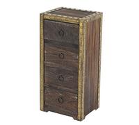 Commode Duran, Commode à tiroirs Armoire, 4 tiroirs 70x33x26cm Shabby-Look Vintage ~ brun