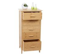 Mendler Commode en Bambou HWC-M24 5 tiroirs, 100x50x40cm