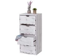 Mendler Commode HWC-C62, 4 tiroirs, 70x32x26cm - Blanc Shabby
