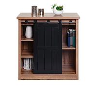 Mendler Commode HWC-K75 Aspect Bois métal Industriel 84x80x40cm Brun