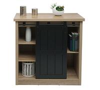 Mendler Commode HWC-K75Optic Bois Industriel métal 84x80x40cm Naturel