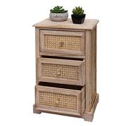 Commode Hwc-K87, Armoire À Tiroirs, Bois Rotin 63x40x28cm Couleur Naturelle Multicolore