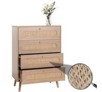 Mendler Commode HWC-M38, Armoire Sideboard Highboard, Kubu rotin Bois, 101x71x42cm Aspect chêne