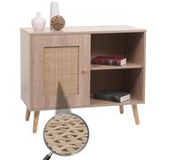 Mendler Commode HWC-M39, Armoire Sideboard Highboard, Compartiment de Rangement, Kubu rotin Bois mélaminé, 67x80x38cm Aspect chêne
