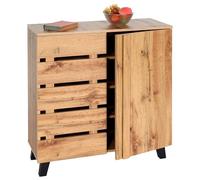 Mendler Commode HWC-M46, Armoire Sideboard Buffet Highboard, 2 Portes 88x80x34cm, Teinte Naturelle