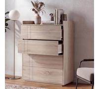 Mendler Commode HWC-P44 en MDF 107 x 80 x 40 cm, Aspect chêne Sonoma