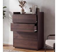 Mendler Commode HWC-P44 en MDF, 107 x 80 x 40 cm, Aspect Noyer