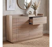 Mendler Commode HWC-P44 en MDF, 83 x 120 x 40 cm, Aspect chêne Sonoma