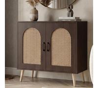 Mendler Commode HWC-P51 Mélamine 79x80x40cm Aspect Noyer