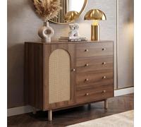 Mendler Commode HWC-P52 mélamine 95x100x40cm Marron