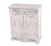Commode / Table D'appoint / Armoire, 66x33x78cm, Shabby, Vintage Blanc Multicolore