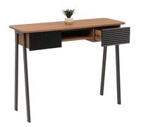 Mendler Console HWC-O40, Table de téléphone, Table d'entrée/d'appoint, tiroir de Rangement MDV mélamine métal 88x110x40cm - Naturel