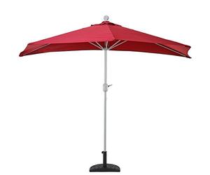 Mendler Demi-parasol en aluminuim Parla, UV 50+ - 300cm bordeaux avec pied