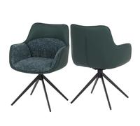 Mendler Ensemble de 2 chaises de Salle à Manger HWC-R23 Chenille Vert
