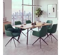 Mendler Ensemble de 6 chaises de Salle à Manger HWC-R23 Chenille Vert