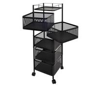 Mendler Étagère à roulettes HWC-N52, à roulettes Paniers pivotants Fer 94x30x30cm Noir