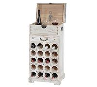 Etagère à vin Lucan pour 20 bouteilles style Shabby Chic blanc