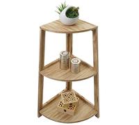 Mendler Étagère d'angle HWC-K44 80x37x37cm MDF en Paulownia certifié MVG Brun Naturel