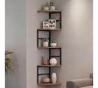 Mendler Étagère d'angle HWC-O99 128x30x30cm Marron