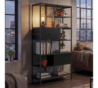 Mendler Étagère HWC-P11 150x81x33cm Noir