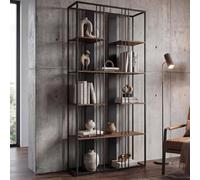 Mendler Étagère HWC-P12 mélamine certifiée MVG 180x80x31cm Noir, Brun foncé