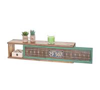 Mendler Étagère Murale HWC-A43 Bois Massif de Sapin Vintage Patchwork 65x16x13cm