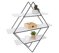 Mendler Étagère murale HWC-A80 60 x 55 x 12 cm shabby blanc – Blanc G