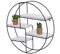 Mendler Étagère Murale HWC-K76 4 étagères en métal 45x45x11cm Blanc