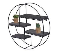 Étagère murale MENDLER HWC-K76 4 étagères métal 45x45x11cm gris foncé Gris foncé G