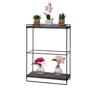 Mendler Étagère Murale HWC-K77 Industrial 2 étagères 50x35x17cm Gris foncé