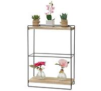 Mendler Etagère Murale HWC-K77 Industrial 2 étagères 50x35x17cm Naturel