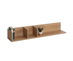 Mendler Étagère Murale HWC-M48 3 Compartiments manguier Massif 20x120x21cm Naturel