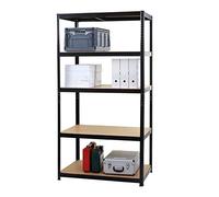 Mendler Etagère Robuste HWC-E33 5 étagères Noir 200x100x60cm