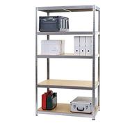Mendler Étagère HWC-E33 Robuste en acier galvanisé 5 étagères 200×100×60 cm