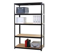 Mendler Etagère Robuste HWC-E33, pour Rangement,Acier,Charge maximale 875 kg, 5 étagères - Noir 200x120x60cm