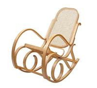 Rocking chair Mendler Fauteuil à bascule M41, fauteuil pivotant Fauteuil TV, en bois massif de rotin aspect chêne