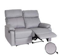 Mendler Fauteuil cinéma 2 Places HWC-L93, Fauteuil Relax Canapé TV, accoudoir Fonction Couchage Nosagfederung Tissu/Textile - Gris Clair