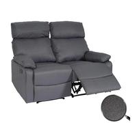 Mendler Fauteuil cinéma 2 Places HWC-L93 Tissu Textile Gris foncé