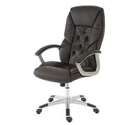 Fauteuil de bureau pro L42 XXL, charge 150kg, similicuir marron
