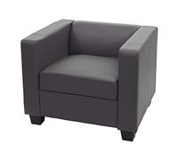 Fauteuil lounge Lille similicuir, gris foncé