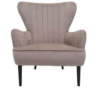 Mendler Fauteuil Lounge HWC-K37, Fauteuil Cocktail Rembourré, Velours - Taupe