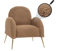Mendler Fauteuil Lounge HWC-N69 Chenille certifié MVG Coffee