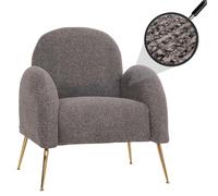 Mendler Fauteuil Lounge HWC-N69 Chenille certifié MVG Gris foncé