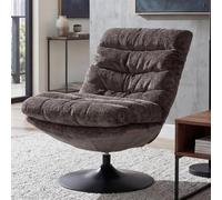 Mendler Fauteuil Lounge HWC-Q29 Acier Gris-Brun